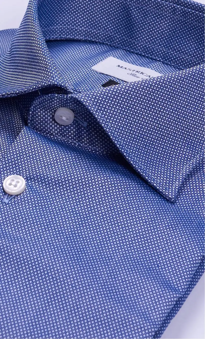 Camicia mastricamiciai microfantasia slim fit, colore azzurro miniatura 2