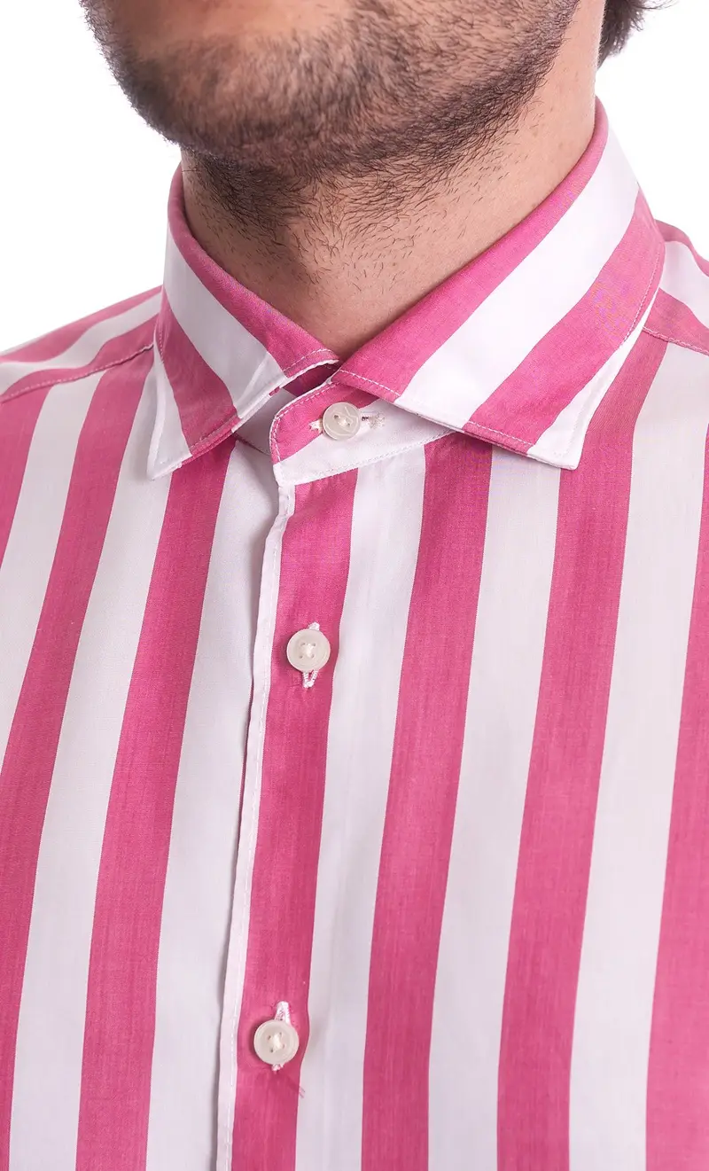 Camicia mastricamiciai riga larga slim fit, colore fuxia miniatura 2