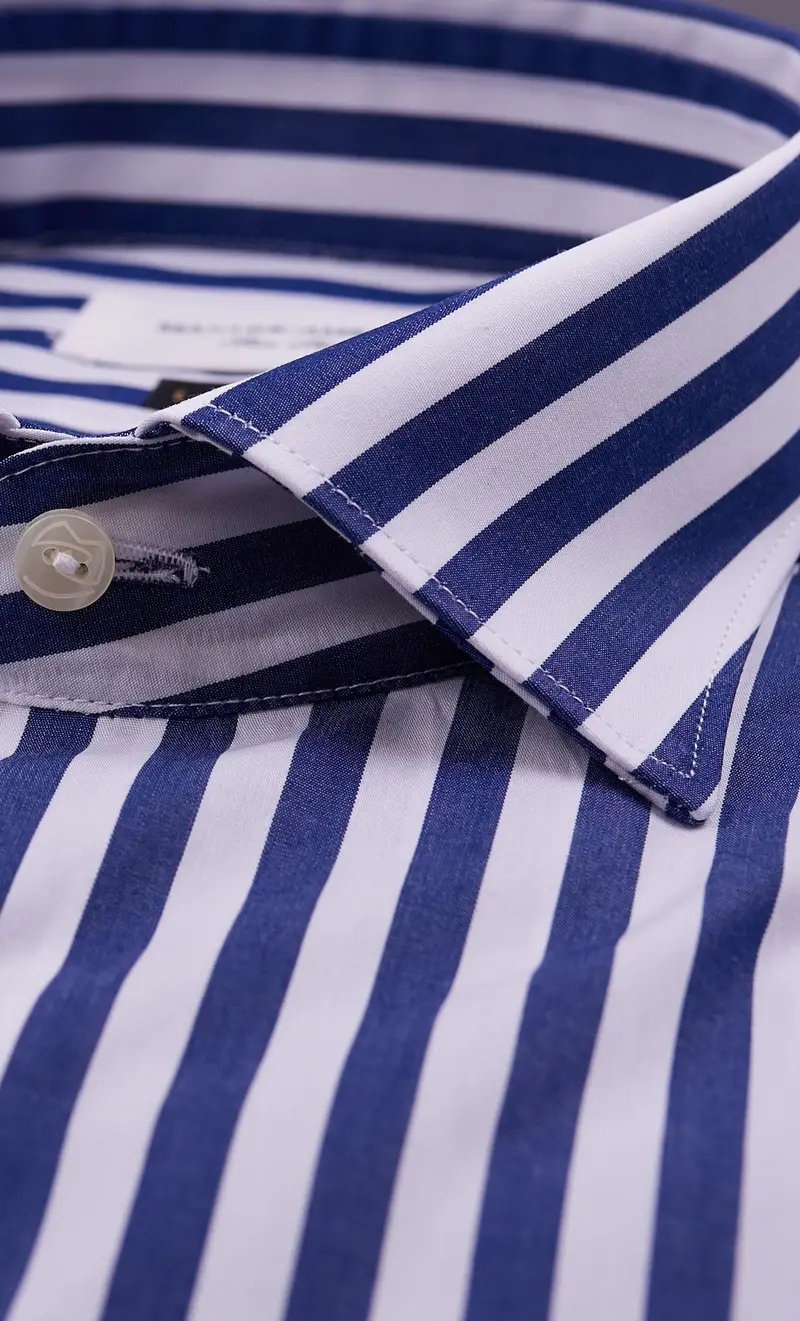 Camicia mastricamiciai rigata blu slim fit, colore celeste miniatura 2