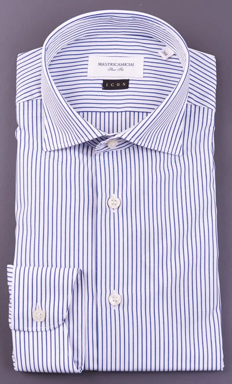 Camicia mastricamiciai rigata no stiro, colore azzurro