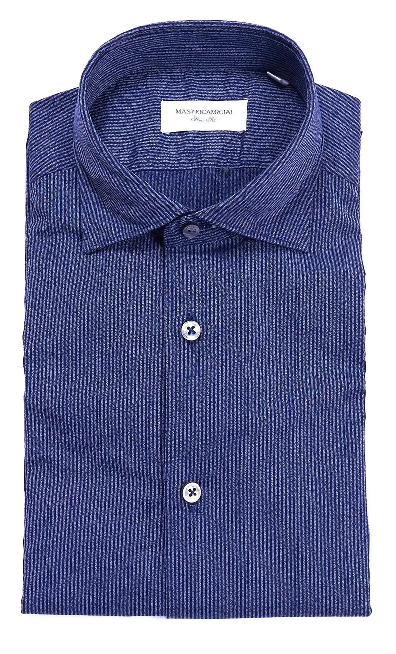 Camicia mastricamiciai rigata slim fit blu, colore blu