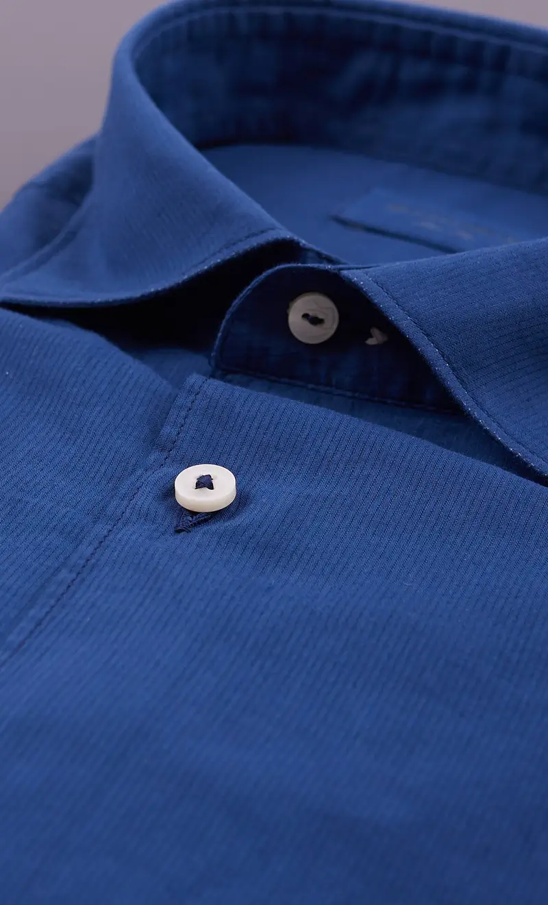 Camicia mastricamiciai rigata tono su tono slim fit, colore blu miniatura 2