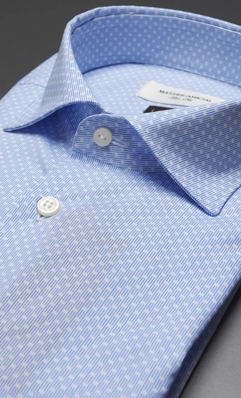 Camicia mastricamiciai stampata collo luca, colore celeste miniatura 2