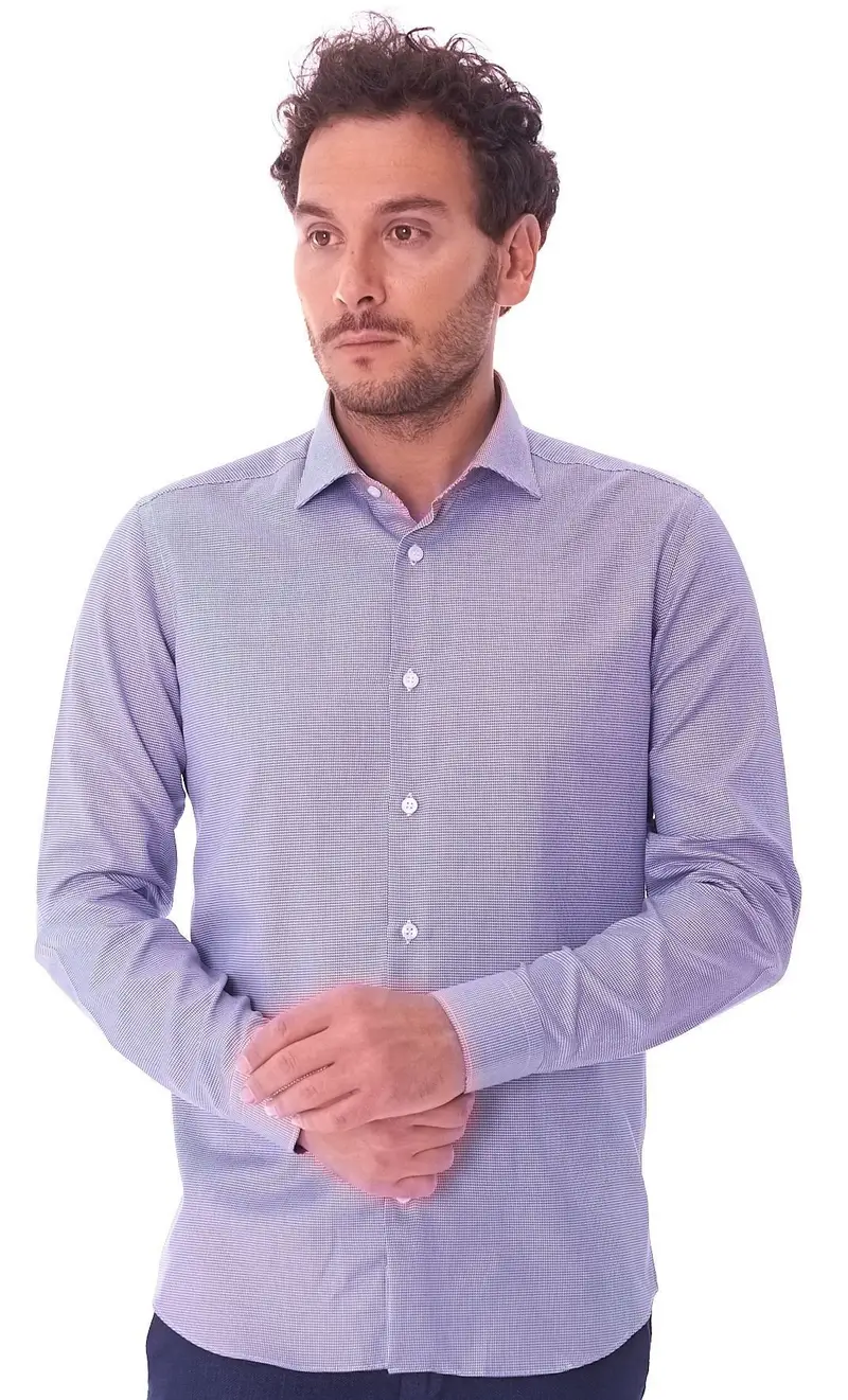 Camicia mastricamiciai stampata slim fit, colore blu