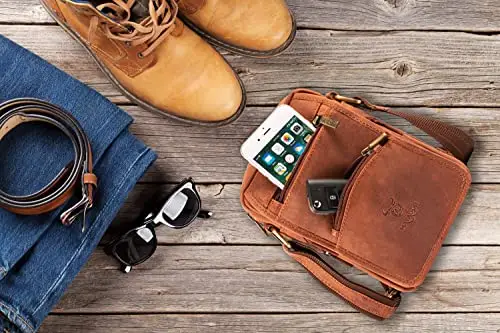 Matador Borsa Tracolla Uomo in Vera Pelle #AVEIRO, Borsa Uomo Tracolla e Comoda con Tanti Scomparti e Tracolla miniatura 2