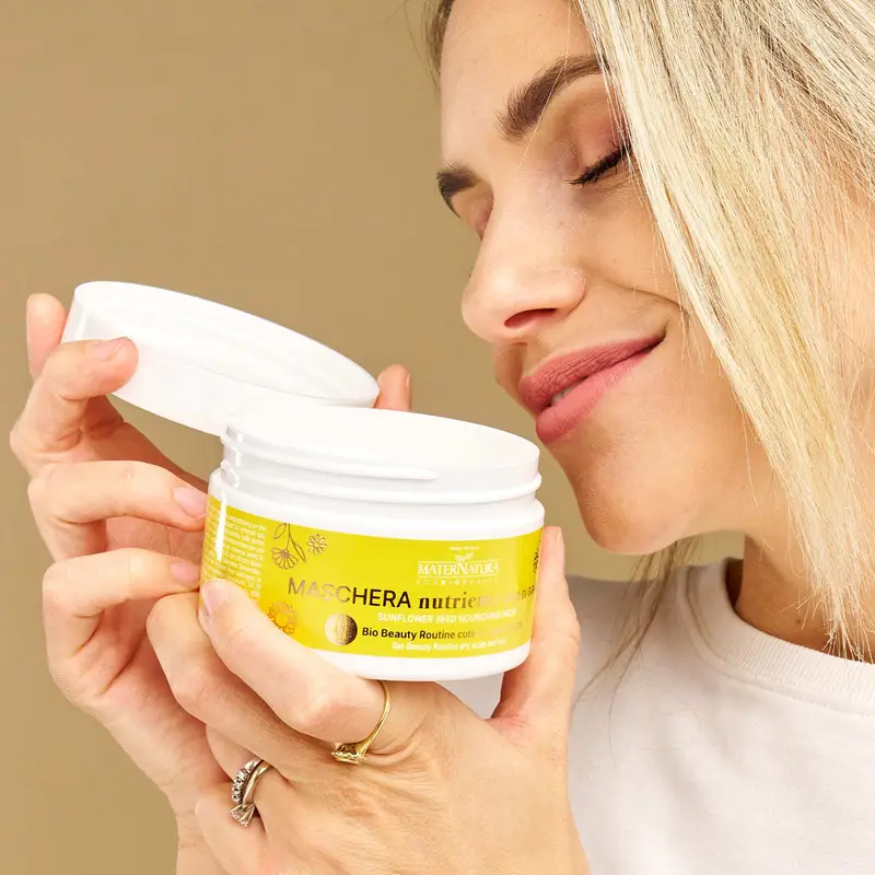 Balsamo, Maschere e Olii Maschera Capelli Ristrutturante Ai Semi Di Girasole - Maschera capelli secchi, Maschera capelli rovinati, Capelli miniatura 5