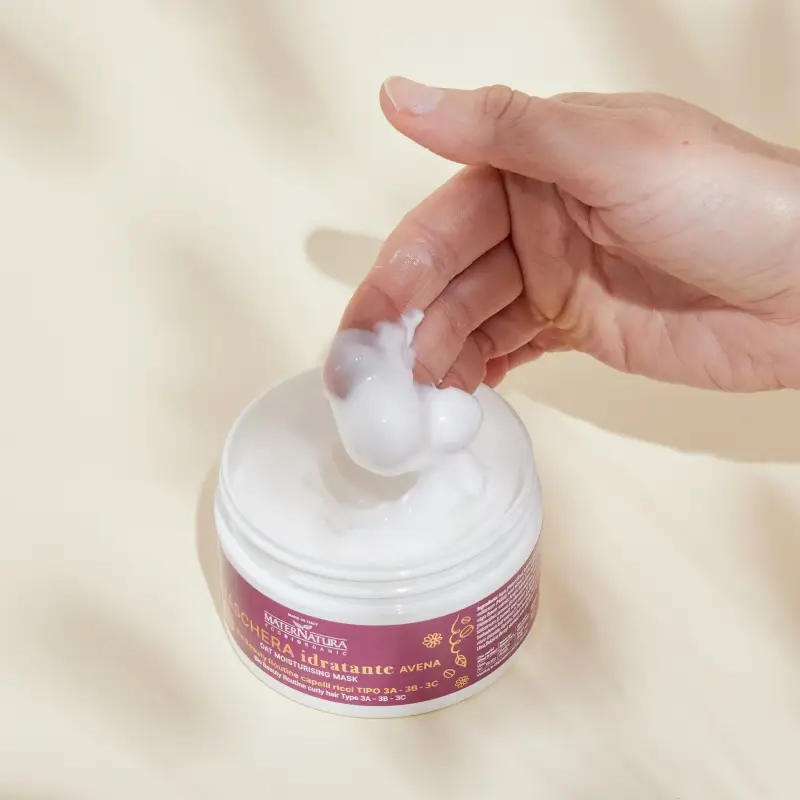 Balsamo, Maschere e Olii Maschera Idratante Capelli Ricci Avena - Maschera capelli secchi, Maschera capelli ricci, Capelli ricci, Capelli miniatura 3