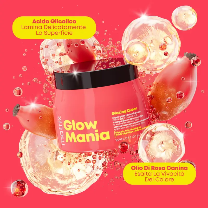 Glow Mania Super Gloss Protecting Mask - Maschera illuminante capelli, Capelli colorati miniatura 5