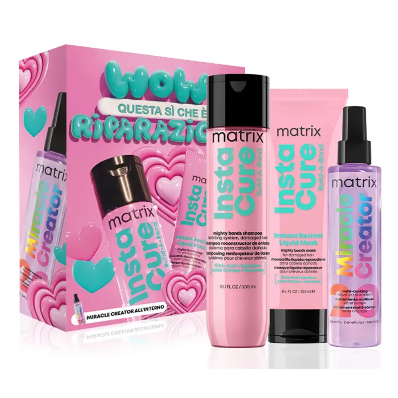 Total Results Instacure Cofanetto Natale Instacure Build-A-Bond - Shampoo riparatore,Capelli danneggiati,Cofanetto per capelli