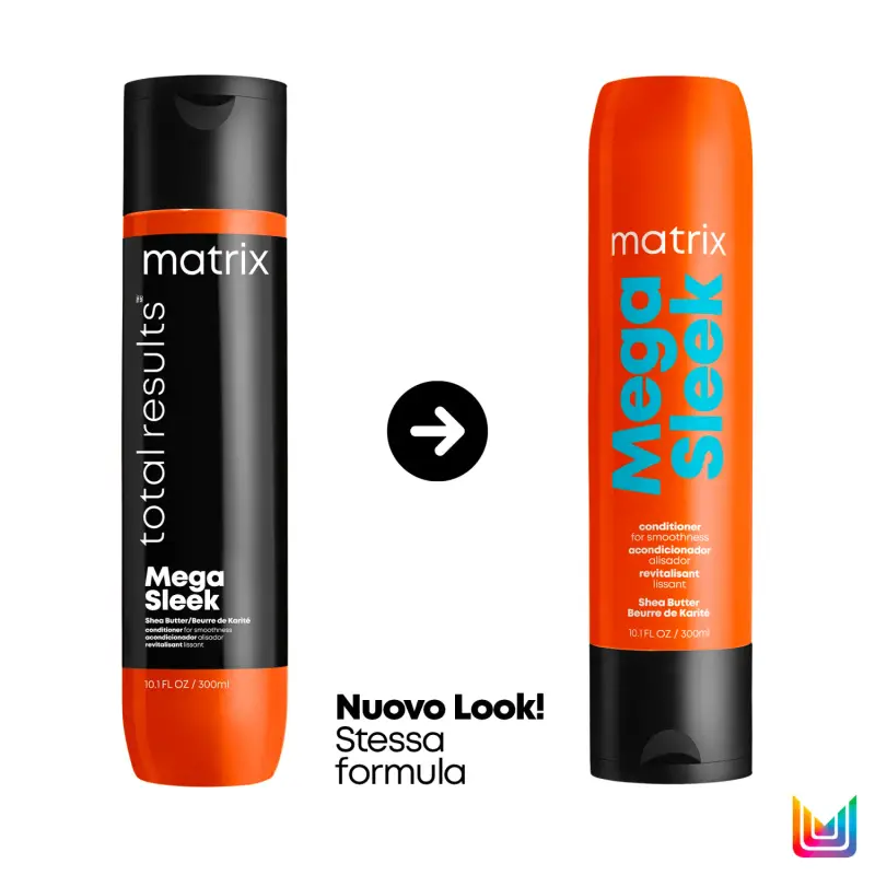Total Results Mega Sleek Conditioner - Balsamo capelli lisciante, Capelli lisci, Capelli secchi miniatura 2