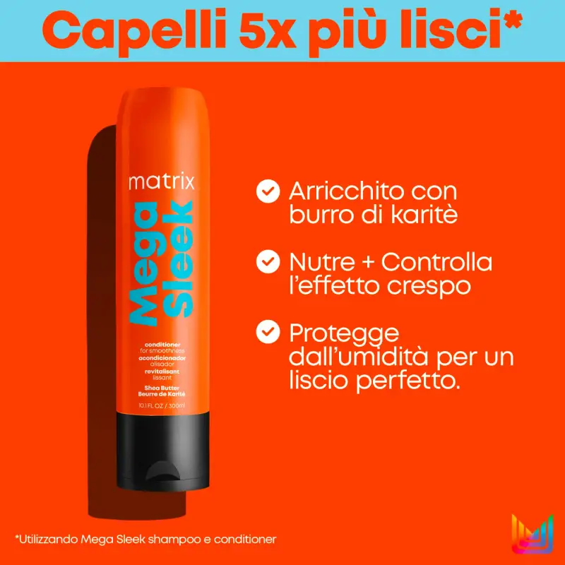 Total Results Mega Sleek Conditioner - Balsamo capelli lisciante, Capelli lisci, Capelli secchi miniatura 4