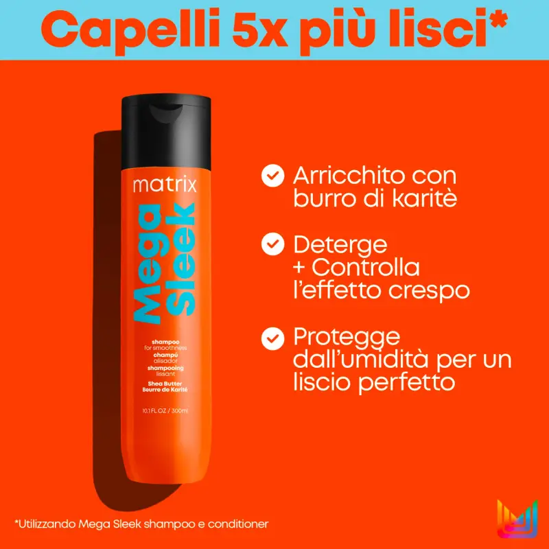 Total Results Mega Sleek Shampoo - Shampoo lisciante, Capelli lisci, Capelli secchi miniatura 4