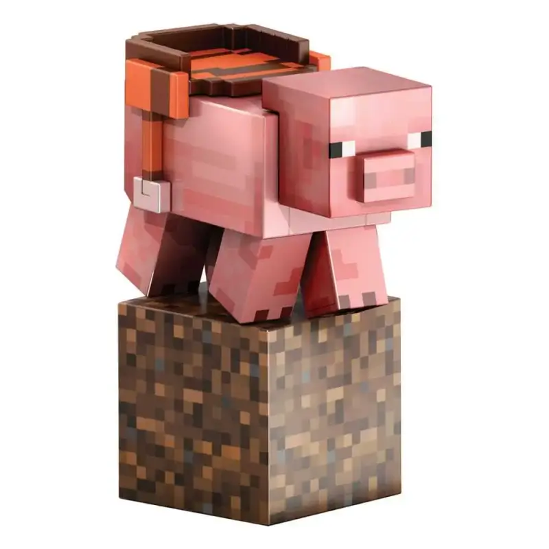 Statuetta da collezione Mattel Minecraft Level Pig