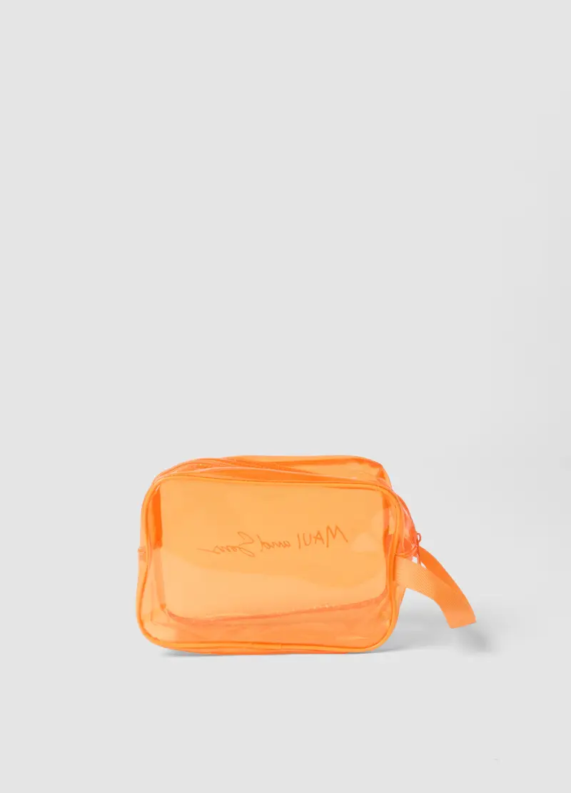 Beauty Case Arancione Con Chiusura A Cerniera, Uomo, Arancione miniatura 2