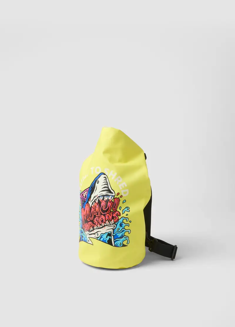 Borsa Impermeabile Gialla Con Stampa Squalo, Uomo, Giallo miniatura 3