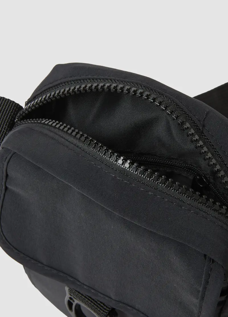 Borsetta A Tracolla Nera Con Chiusura A Zip E Tracolla Regolabile, Uomo, Nero miniatura 3