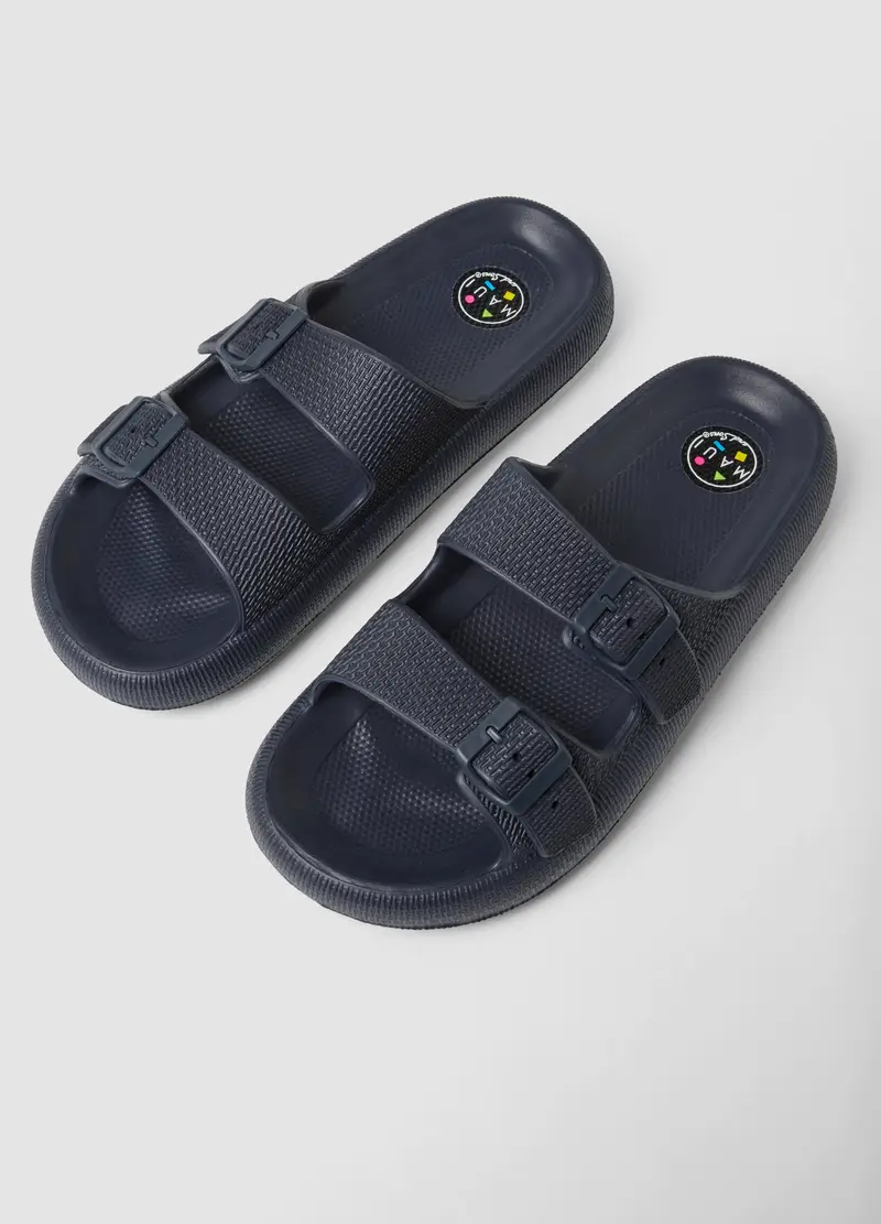 Ciabatte Blu Con Doppia Fibbia, Uomo, Blu miniatura 2