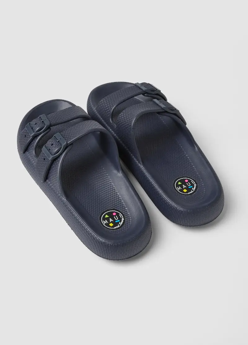 Ciabatte Blu Con Doppia Fibbia, Uomo, Blu miniatura 3