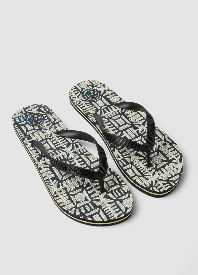 Infradito Multicolor Con Fantasia Geometrica, Uomo, Multicolor miniatura 2