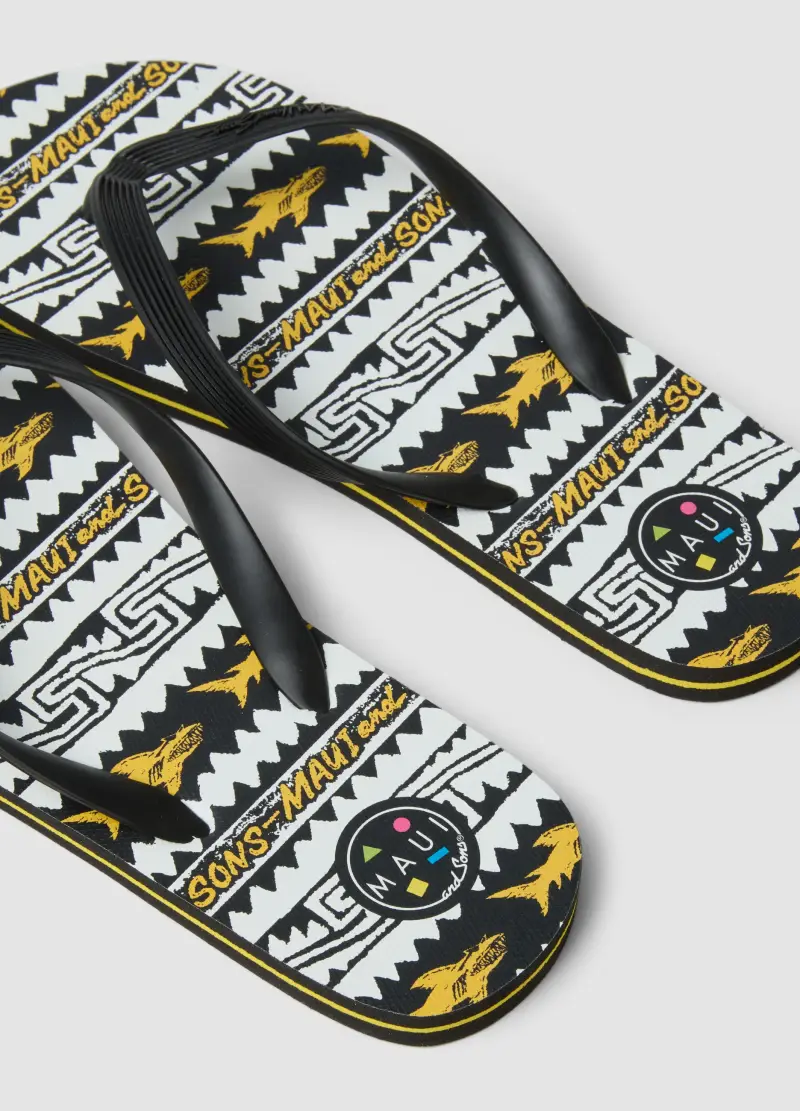 Infradito Multicolor Con Fantasia Geometrica, Uomo, Multicolor miniatura 2