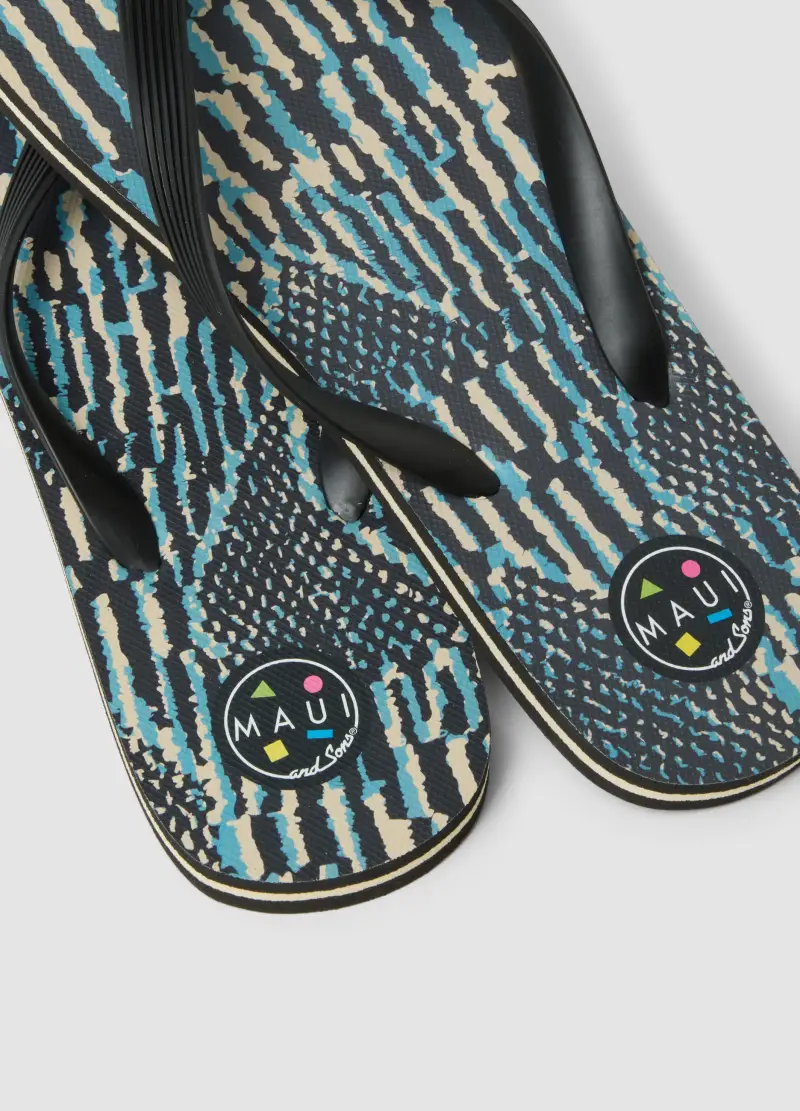 Infradito Multicolor Con Fantasia, Uomo, Multicolor miniatura 3