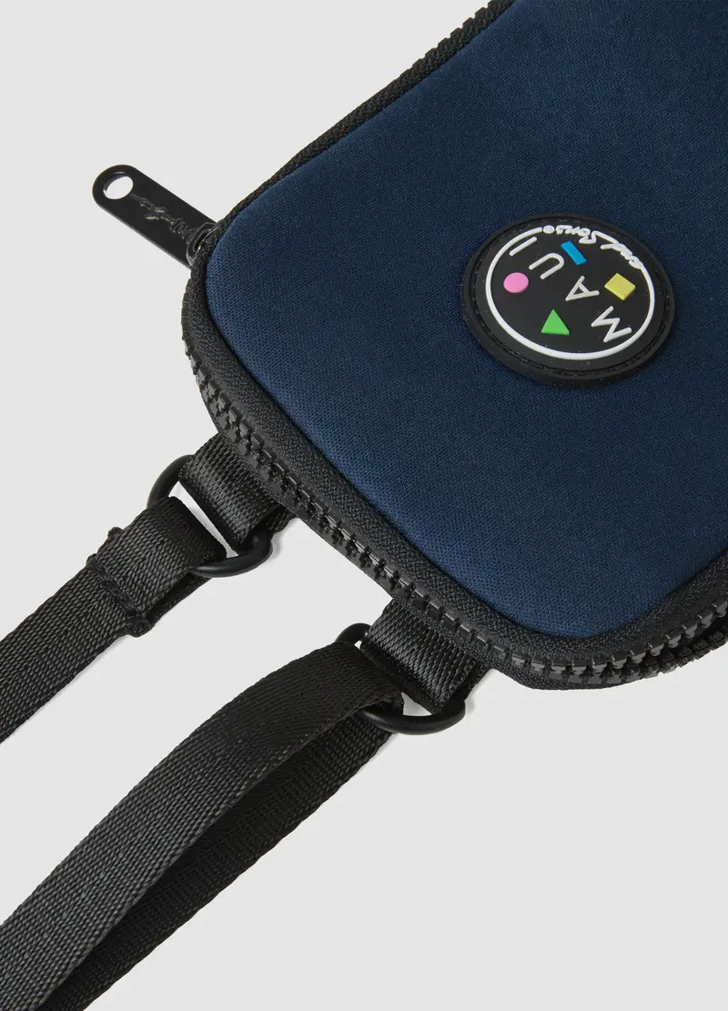 Porta Cellulare Blu Con Zip E Tracolla Regolabile, Uomo, Blu miniatura 2