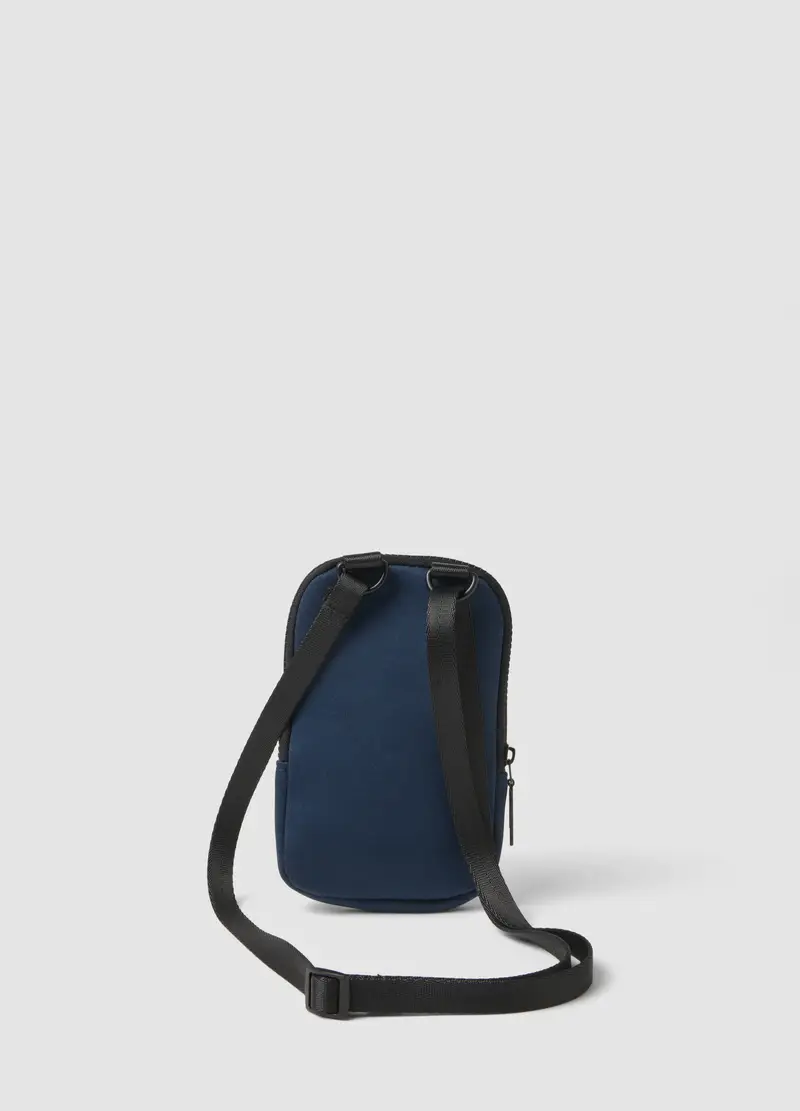 Porta Cellulare Blu Con Zip E Tracolla Regolabile, Uomo, Blu miniatura 3