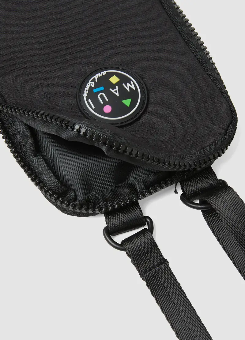Porta Cellulare Nero Con Zip E Tracolla Regolabile, Uomo, Nero miniatura 3