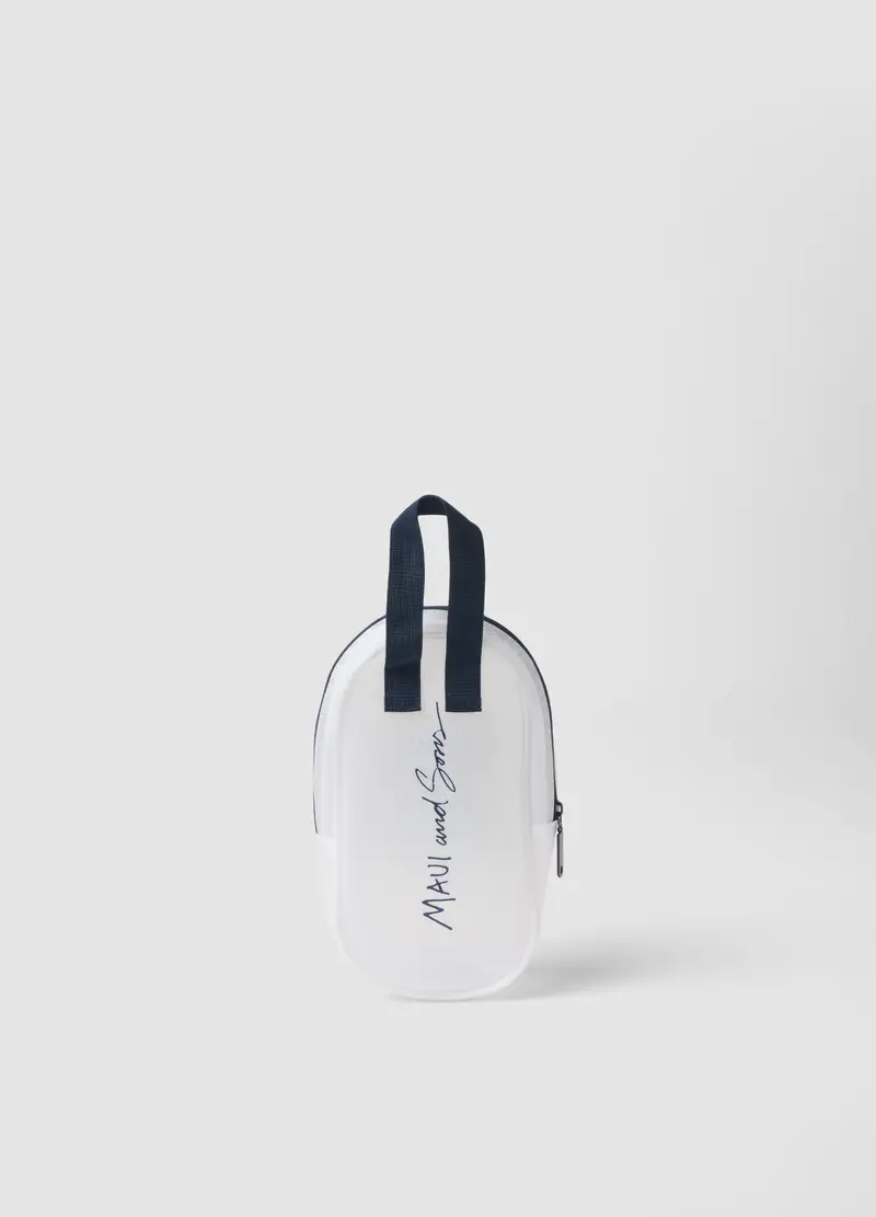 Porta Costume Trasparente Con Chiusura A Zip, Uomo, Bianco miniatura 2