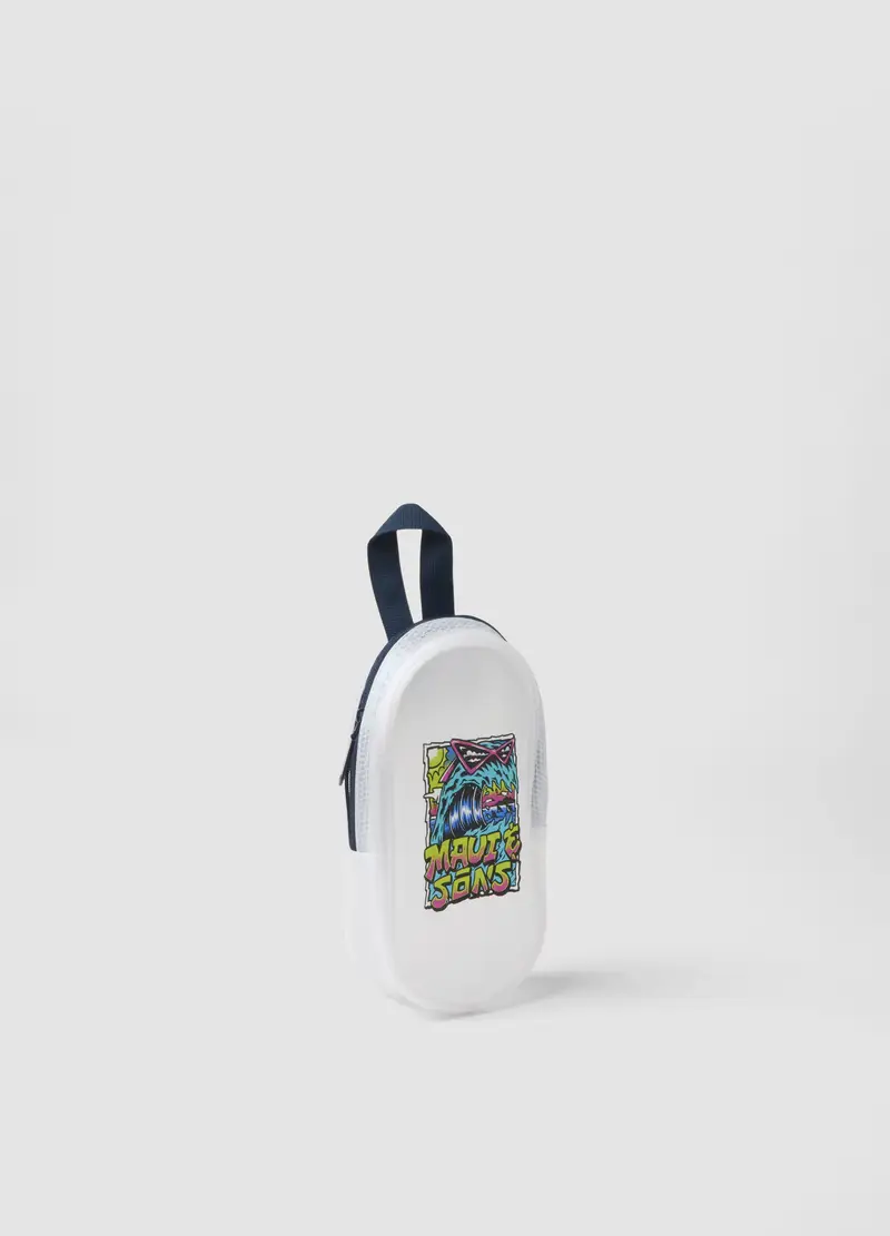 Porta Costume Trasparente Con Chiusura A Zip, Uomo, Bianco miniatura 3