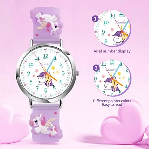 Maukoo Orologio Bambini, Orologio Quarzo in Cartone Animato 3D, Orologio da Polso per Ragazzi e Ragazze, Orologio miniatura 3