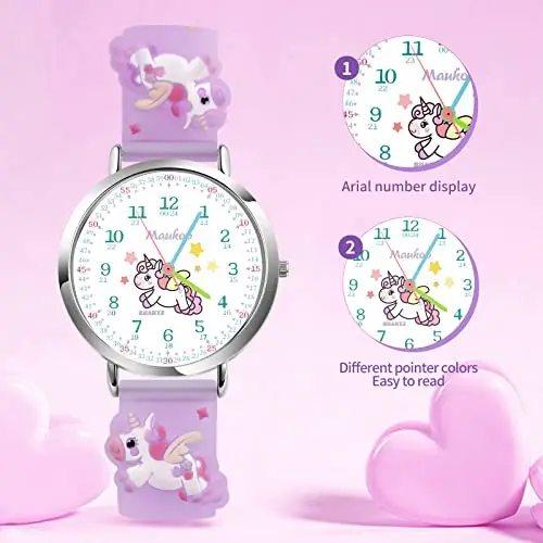 Maukoo Orologio Bambini, Orologio Quarzo in Cartone Animato 3D, Orologio da Polso per Ragazzi e Ragazze, Orologio miniatura 3