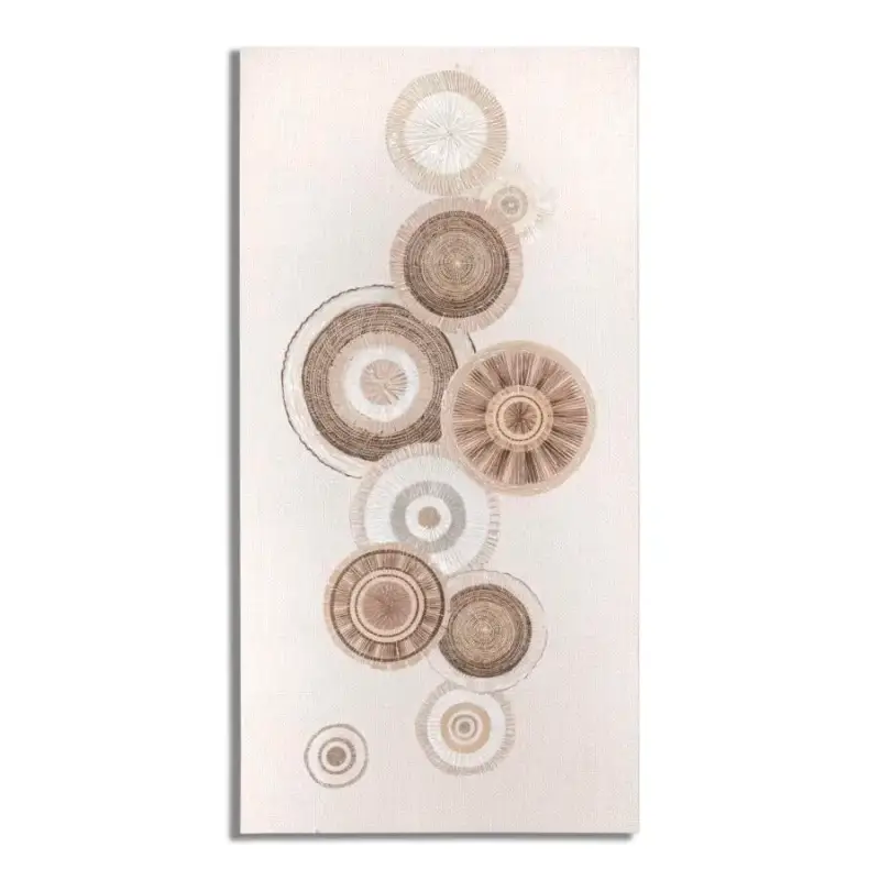 Decorazione murale pittura su tela circolare con inserti Mauro Ferretti B