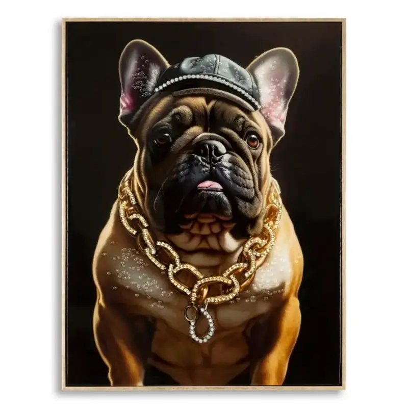 Decorazione murale pittura su tela con cornice Mauro Ferretti Laccato Bully