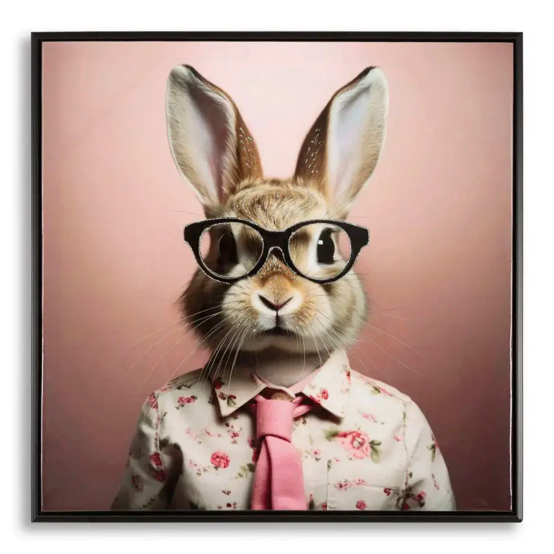 Decorazione murale pittura su tela con cornice Mauro Ferretti Laccato Bunny