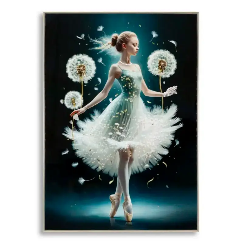 Decorazione murale pittura su tela con cornice Mauro Ferretti Laccato Dancing A