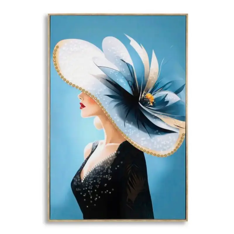 Decorazione murale pittura su tela con cornice Mauro Ferretti Laccato Dori B