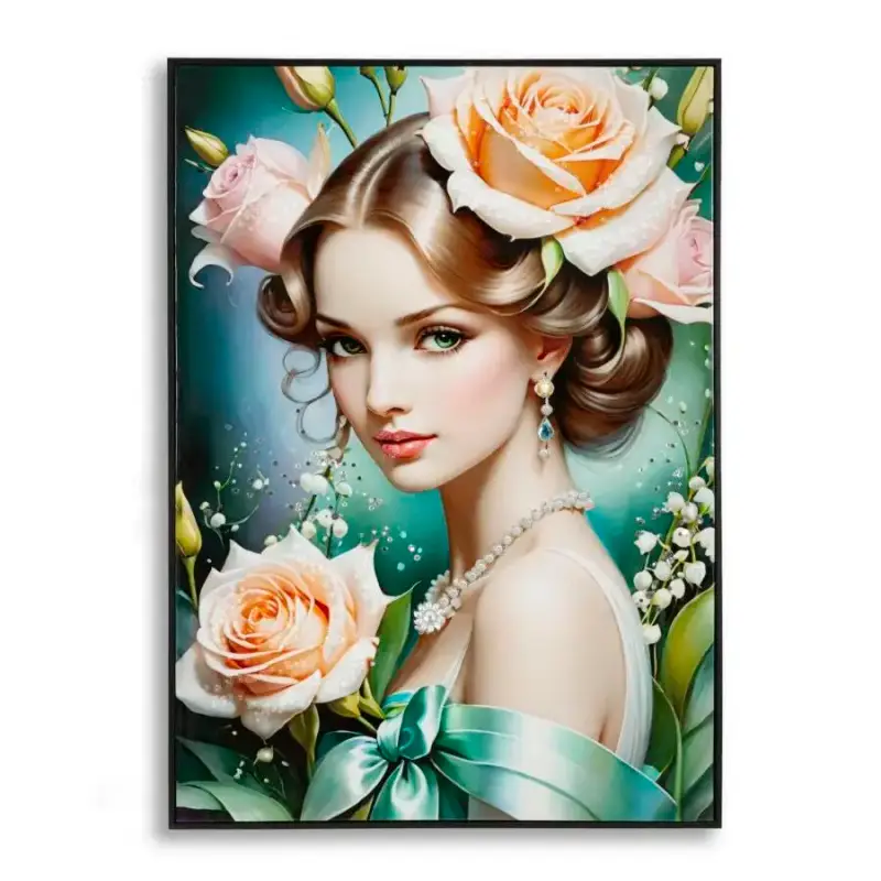 Decorazione murale pittura su tela con cornice Mauro Ferretti Laccato Fantasy B