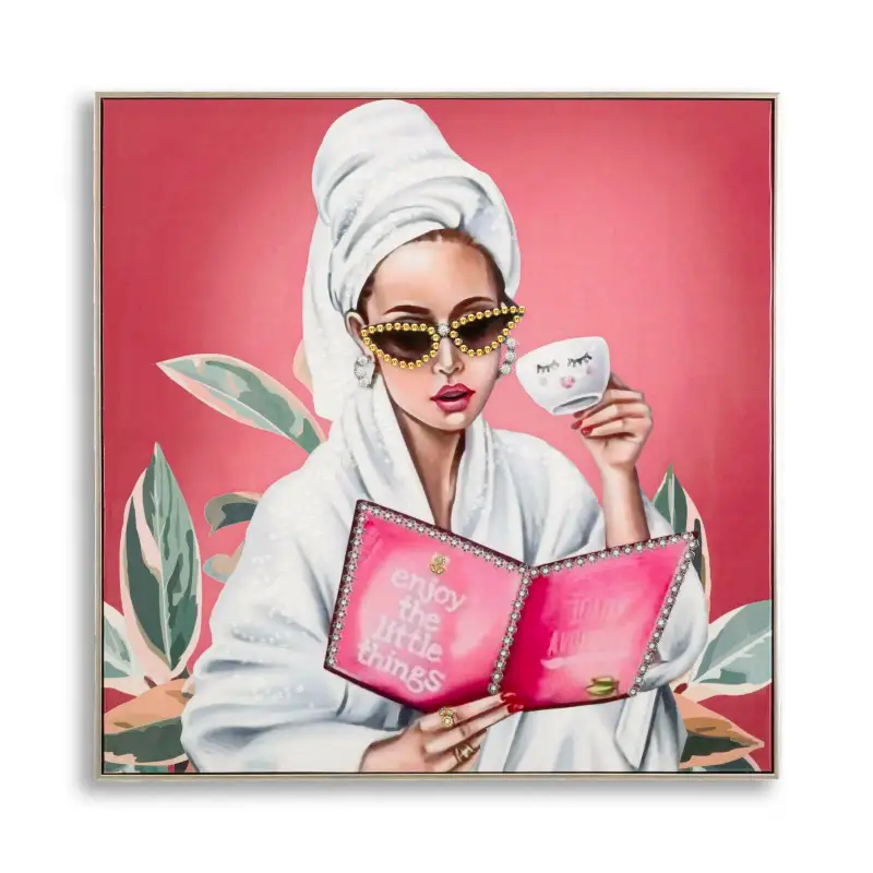 Decorazione murale pittura su tela con cornice Mauro Ferretti Laccato Luxury A