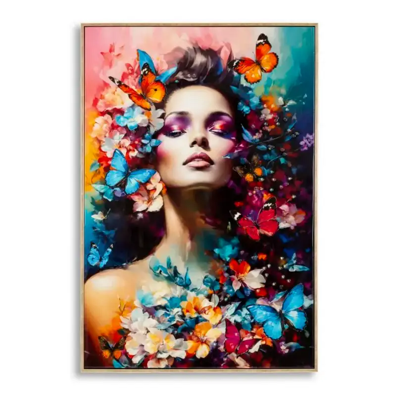 Decorazione murale pittura su tela con cornice Mauro Ferretti Laccato Marty A