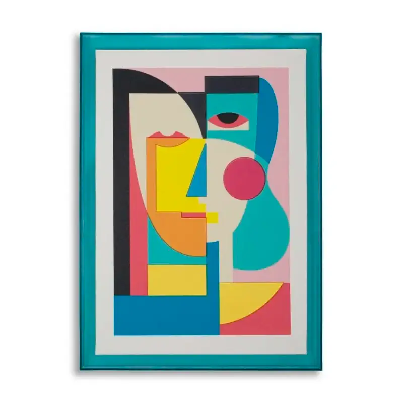 Decorazione murale stampa su stella con cornice psichedelica Mauro Ferretti Picassy