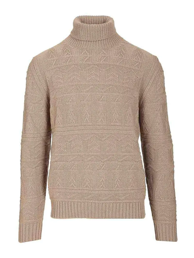 Maglione dolcevita in cashmere Beige