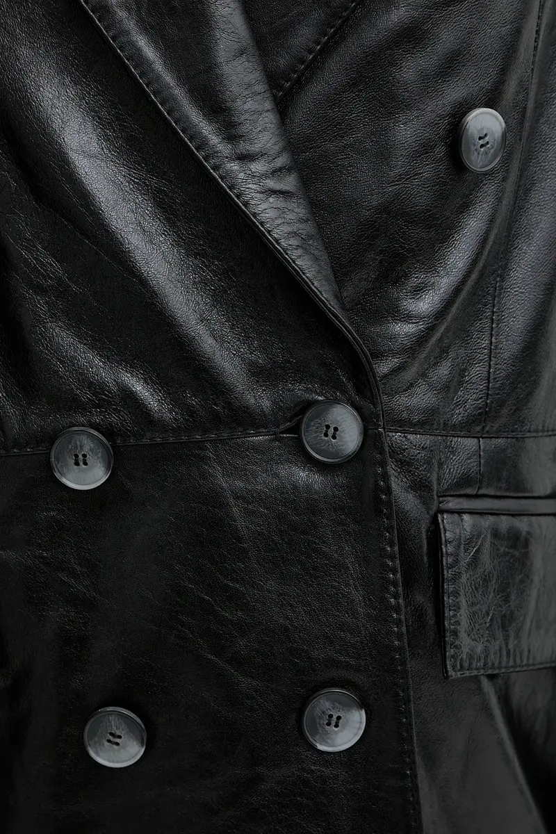 blazer in pelle colore nero 2526446053200 miniatura 5