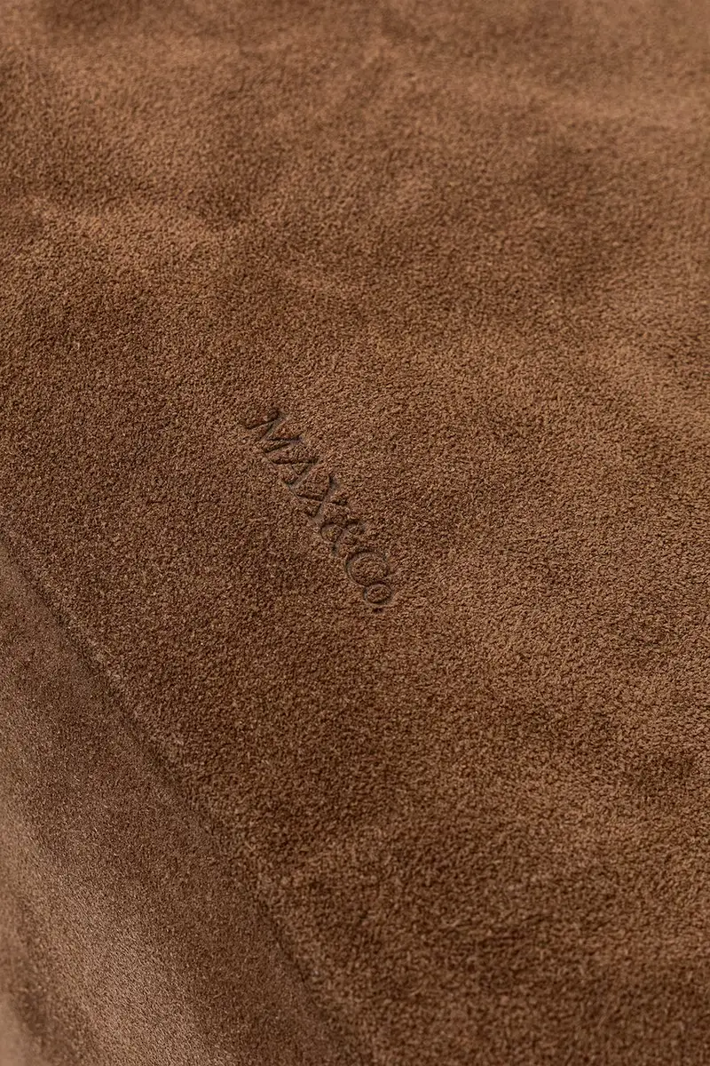 borsa in pelle scamosciata Marrone miniatura 4