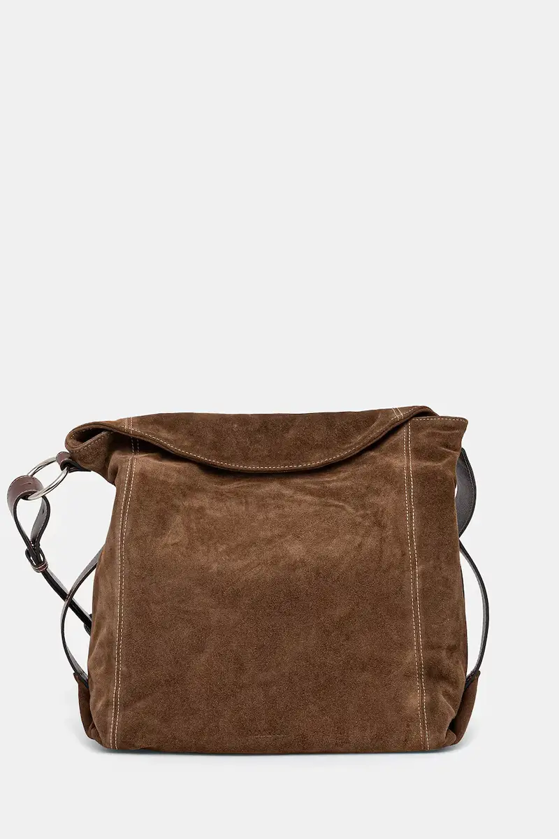 borsa in pelle scamosciata Marrone