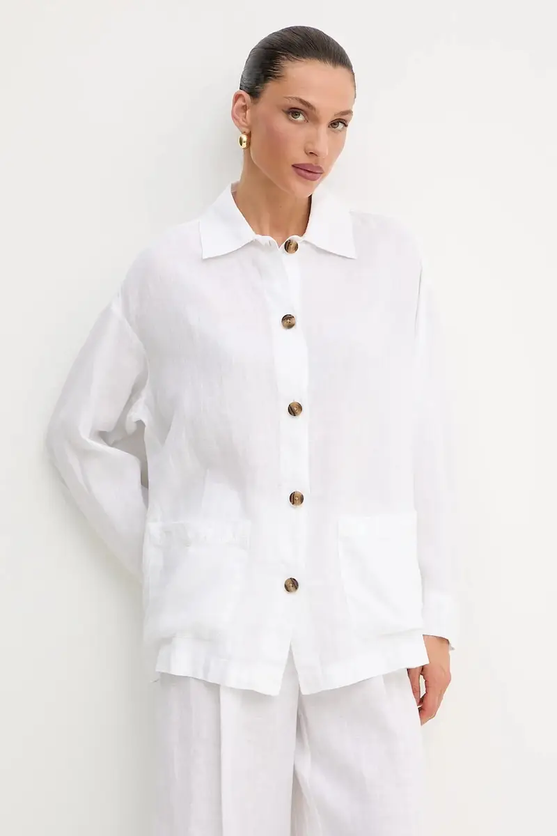 . camicia di lino donna colore bianco 2516111035200