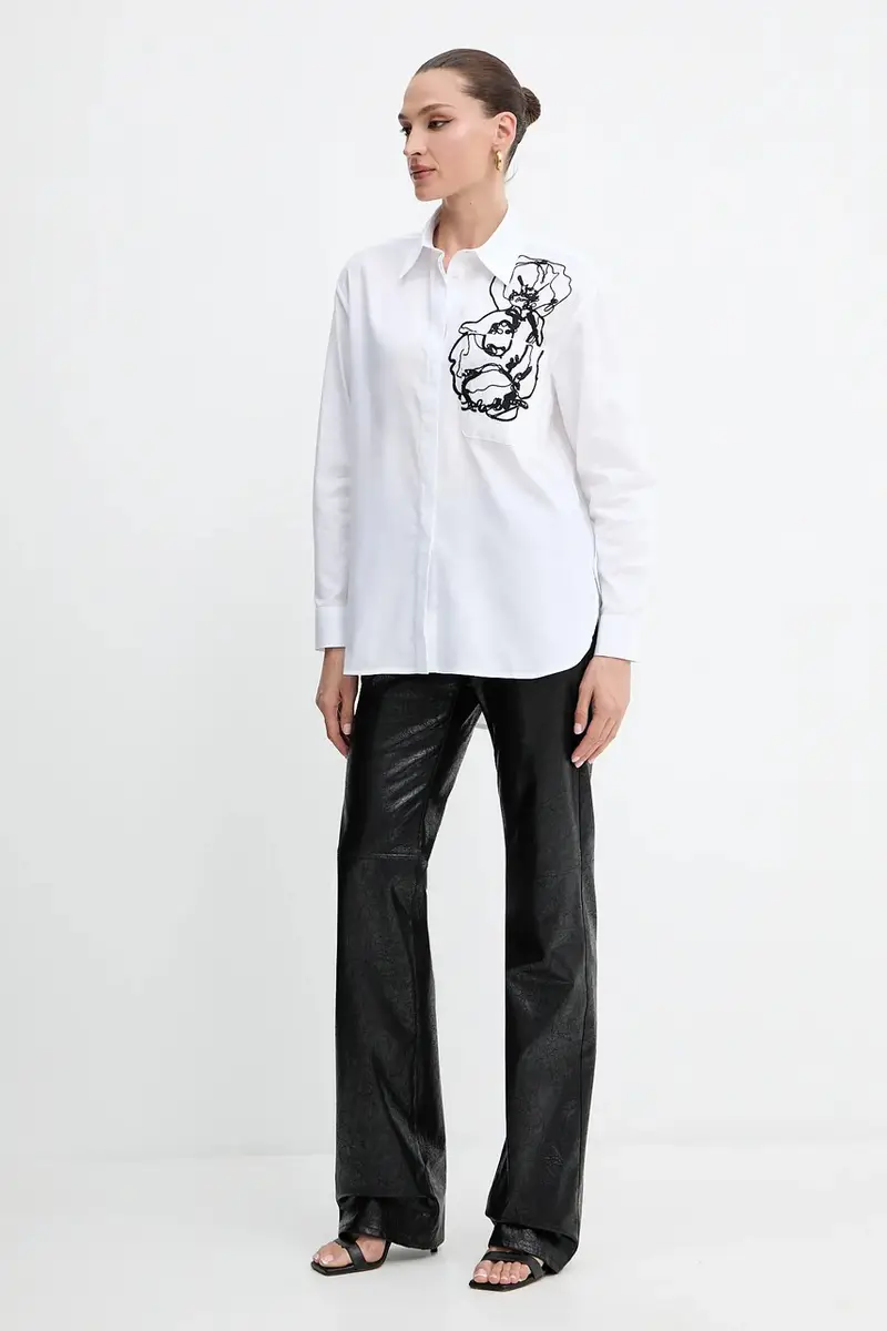 camicia in cotone donna colore bianco 2526116012200 miniatura 2