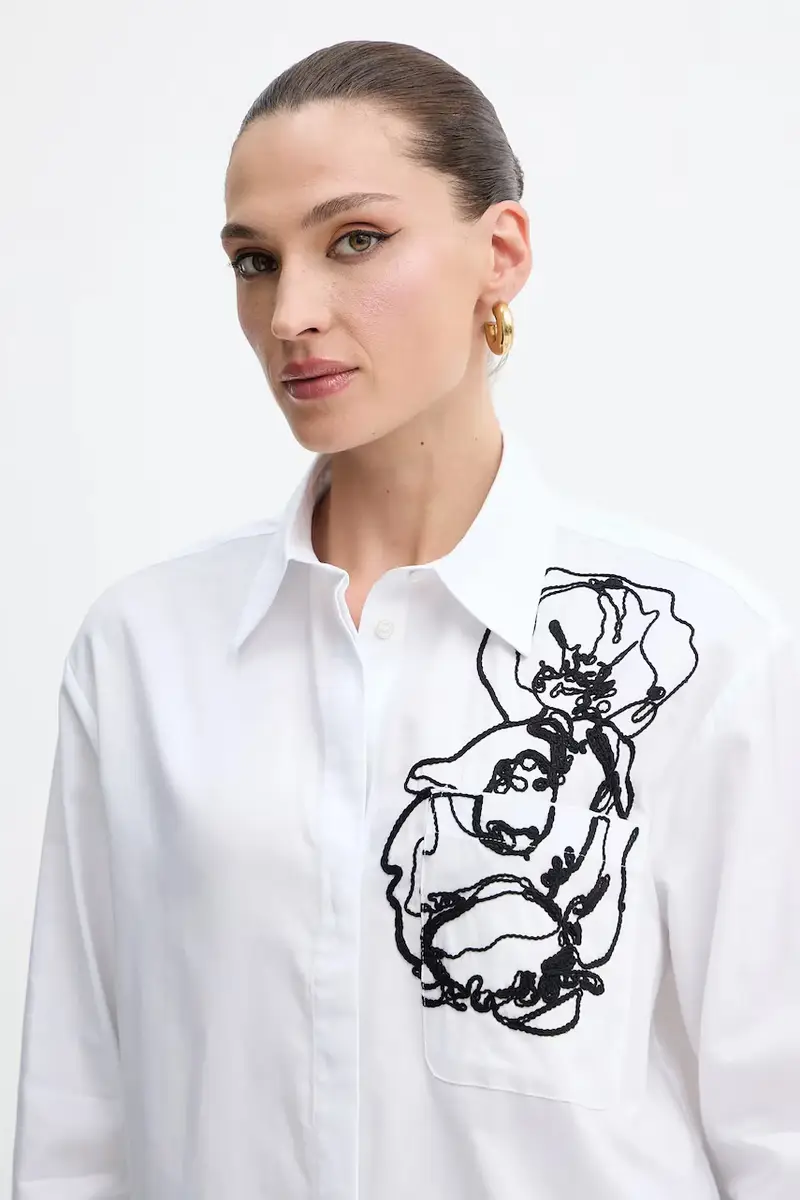 camicia in cotone donna colore bianco 2526116012200 miniatura 4