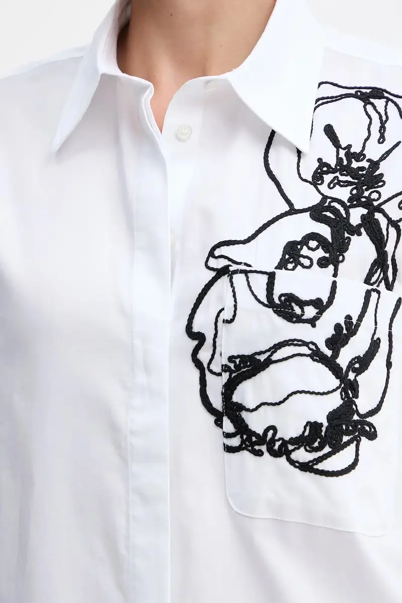 camicia in cotone donna colore bianco 2526116012200 miniatura 5