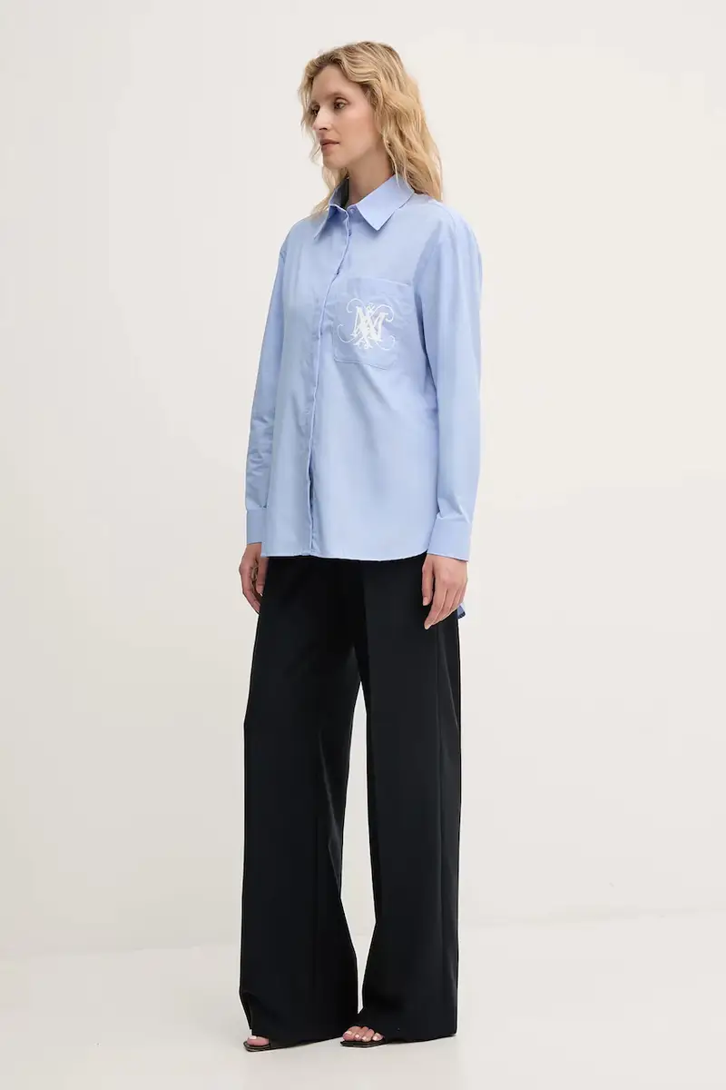 camicia in cotone donna colore blu 2526116121200 miniatura 2